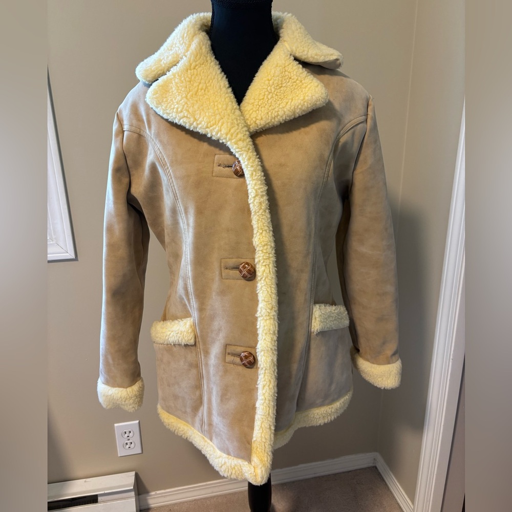 Vintage Town N’ Ranch Suede Sherpa Jacket size